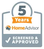 a grey and orange logo