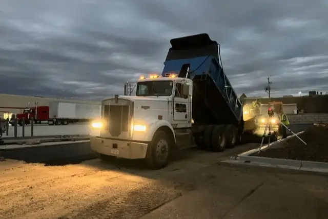 a truck with lights on