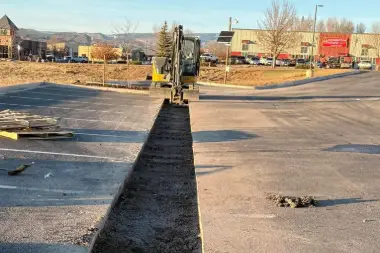 a construction site with a machine