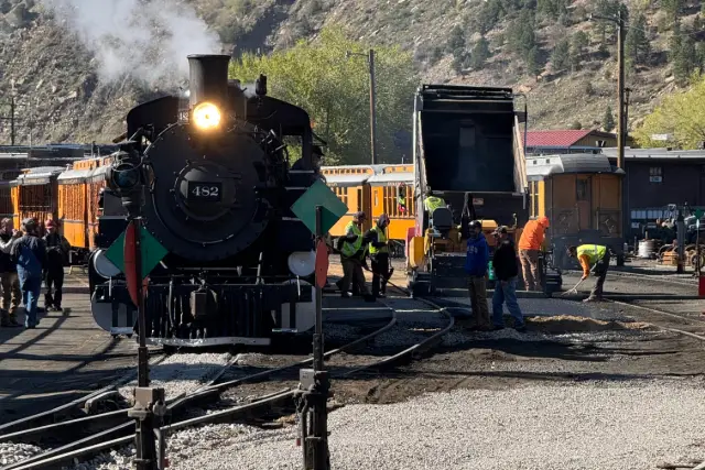 a train on the tracks